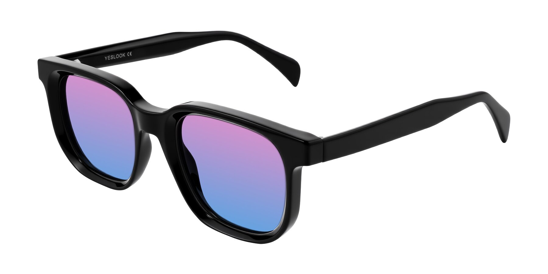Angle of Mysterious in Black with Pink / Blue Gradient Lenses