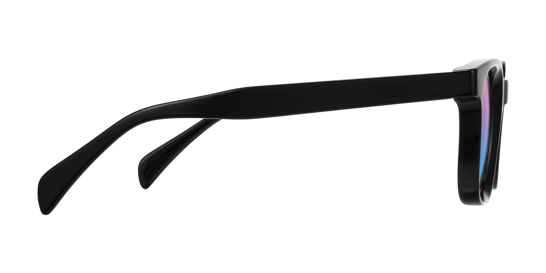 Side of Mysterious in Black with Pink / Blue Gradient Lenses