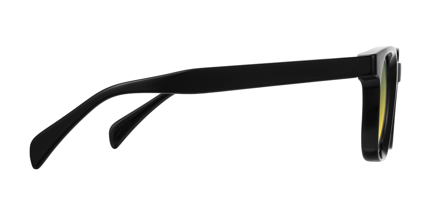 Side of Mysterious in Black with Green / Yellow Gradient Lenses