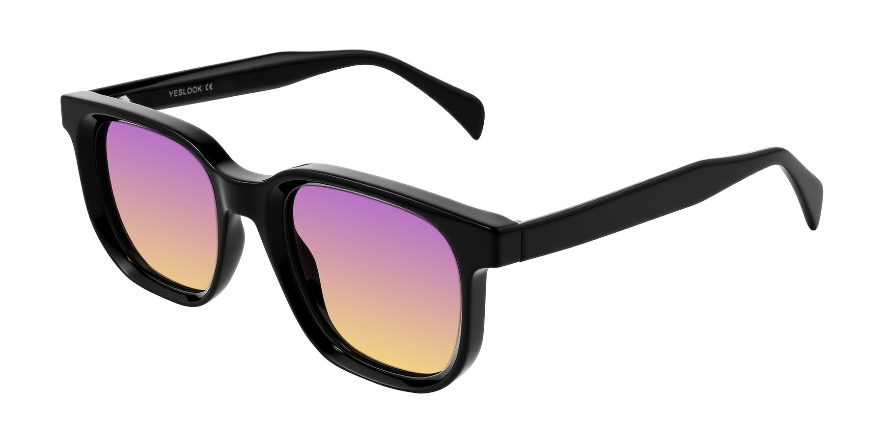 Angle of Mysterious in Black with Purple / Yellow Gradient Lenses