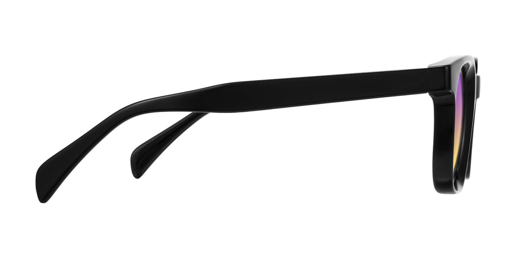 Side of Mysterious in Black with Purple / Yellow Gradient Lenses