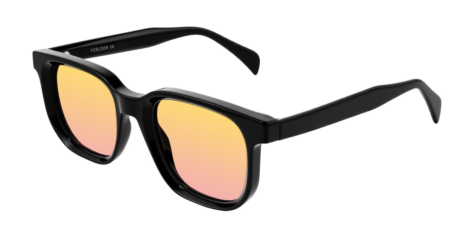 Angle of Mysterious in Black with Yellow / Pink Gradient Lenses