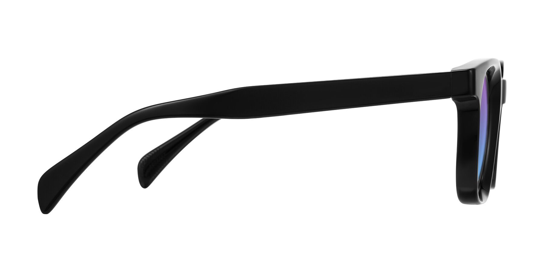 Side of Mysterious in Black with Purple / Blue Gradient Lenses