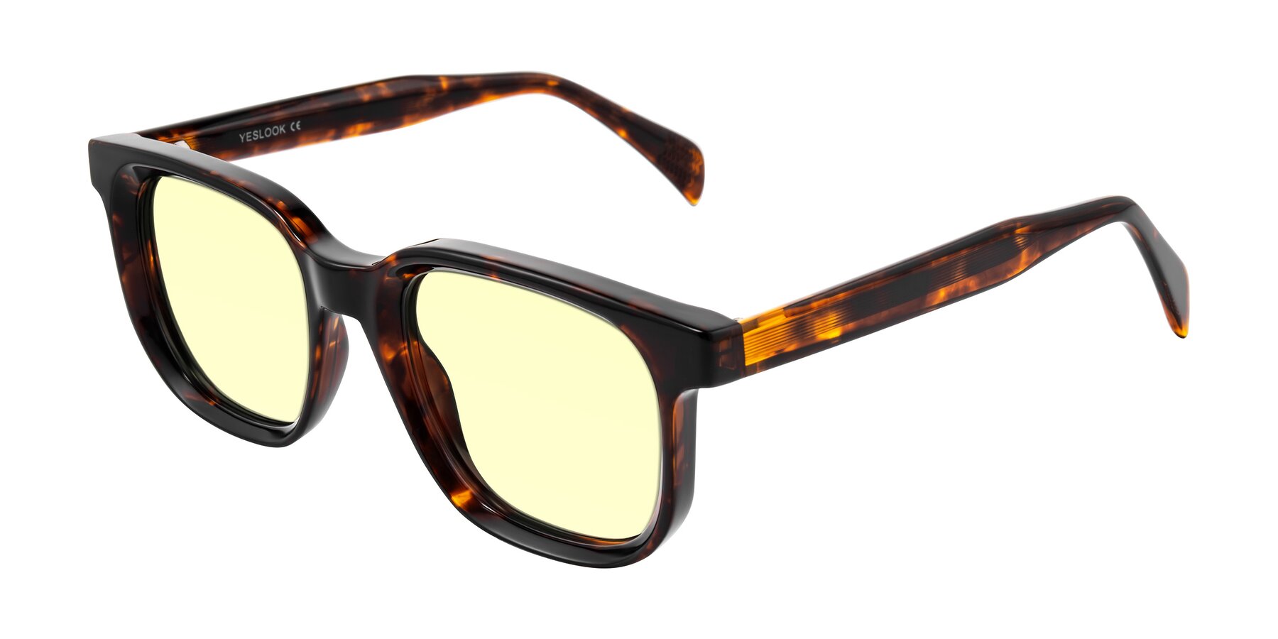 Angle of Mysterious in Dark Tortoise with Light Yellow Tinted Lenses