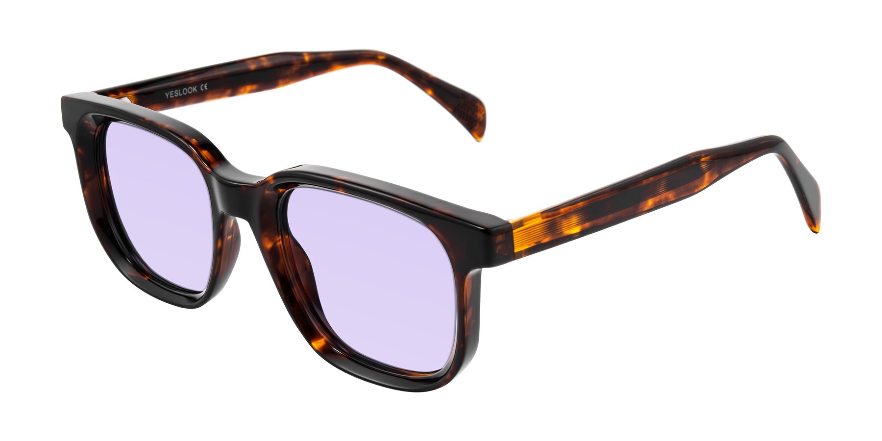 Angle of Mysterious in Dark Tortoise with Light Purple Tinted Lenses