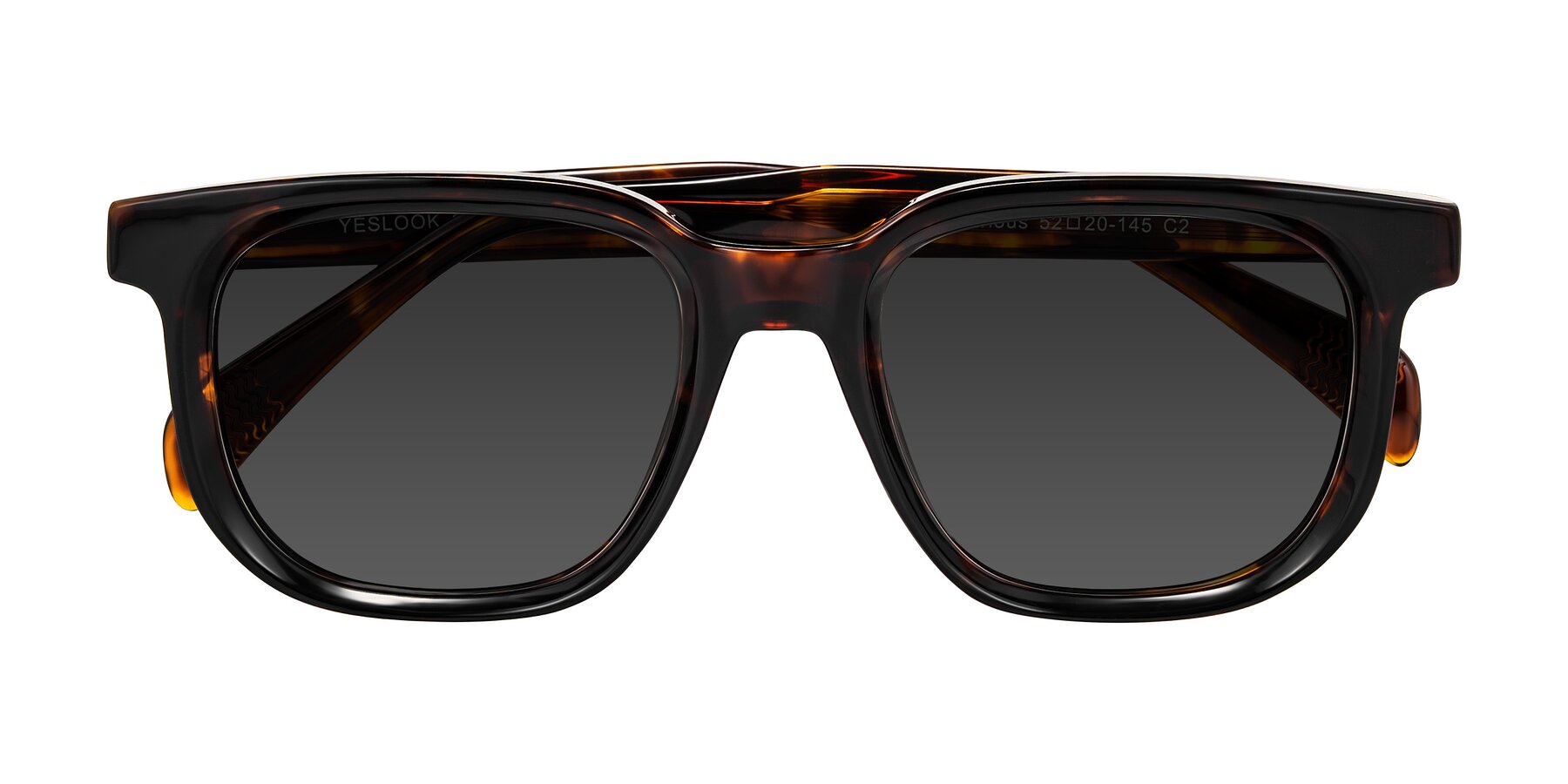 Folded Front of Mysterious in Dark Tortoise with Gray Tinted Lenses