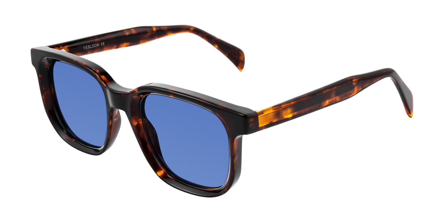 Angle of Mysterious in Dark Tortoise with Blue Tinted Lenses