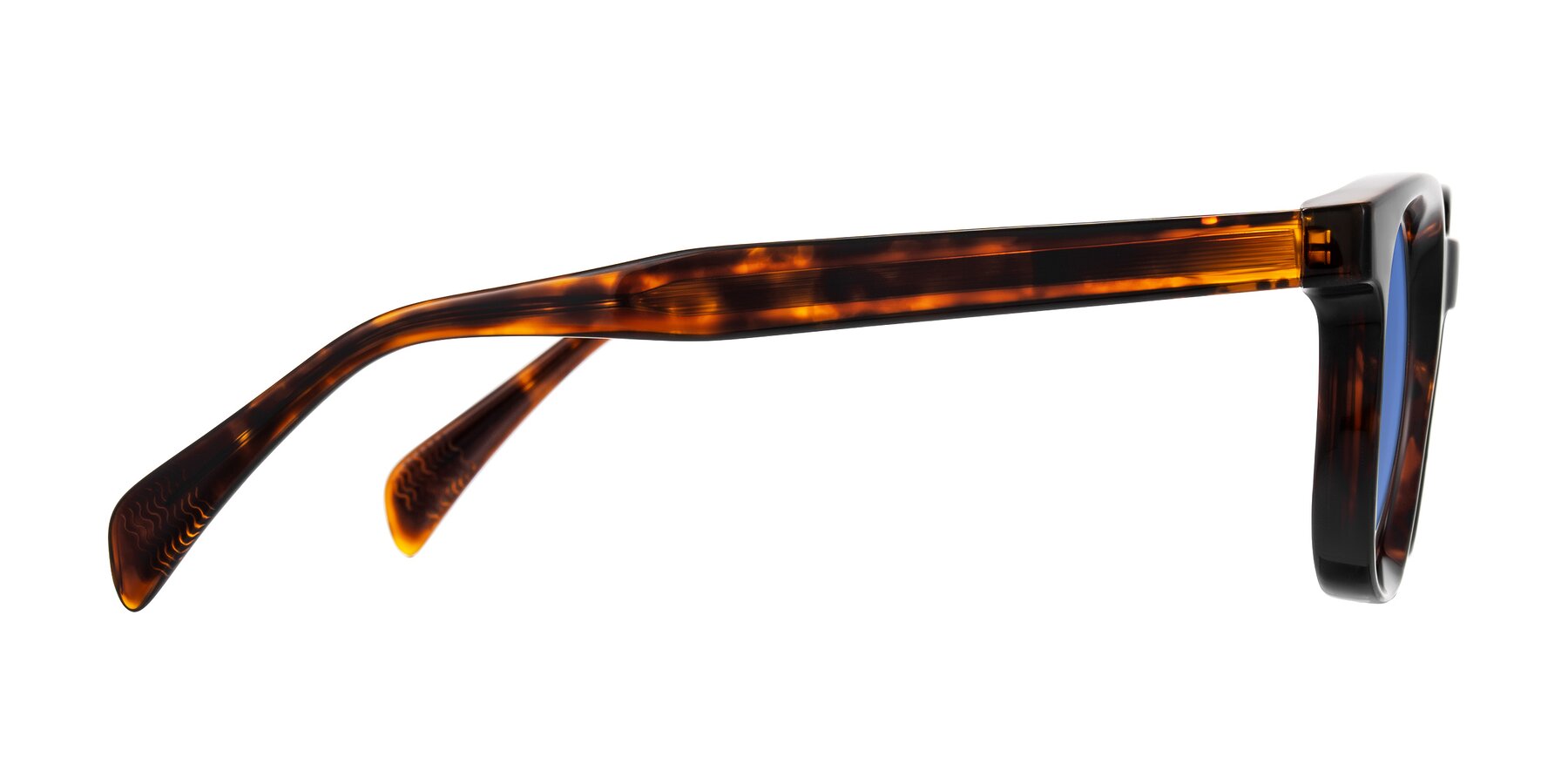 Side of Mysterious in Dark Tortoise with Blue Tinted Lenses