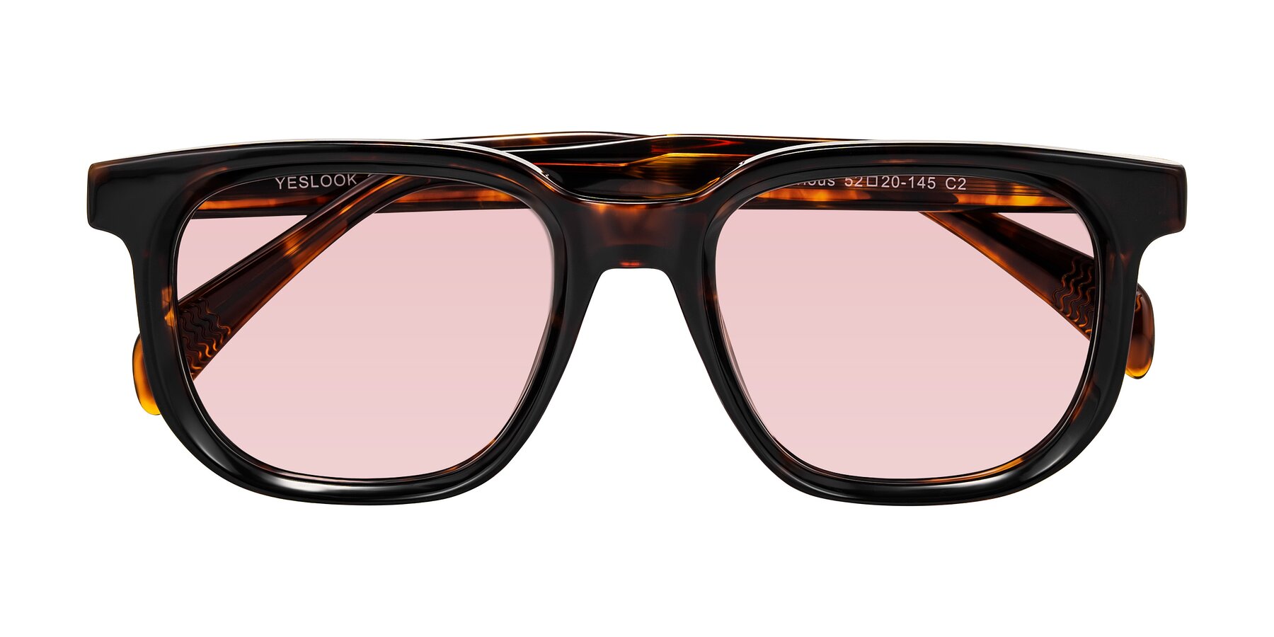 Folded Front of Mysterious in Dark Tortoise with Light Garnet Tinted Lenses