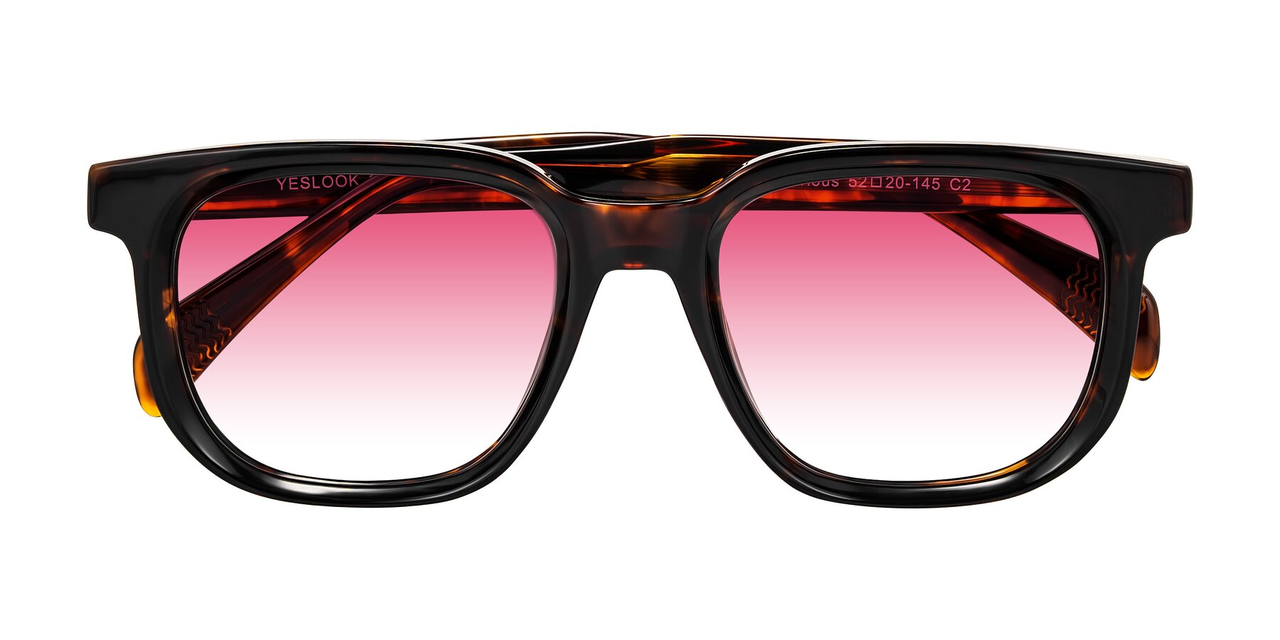 Folded Front of Mysterious in Dark Tortoise with Pink Gradient Lenses