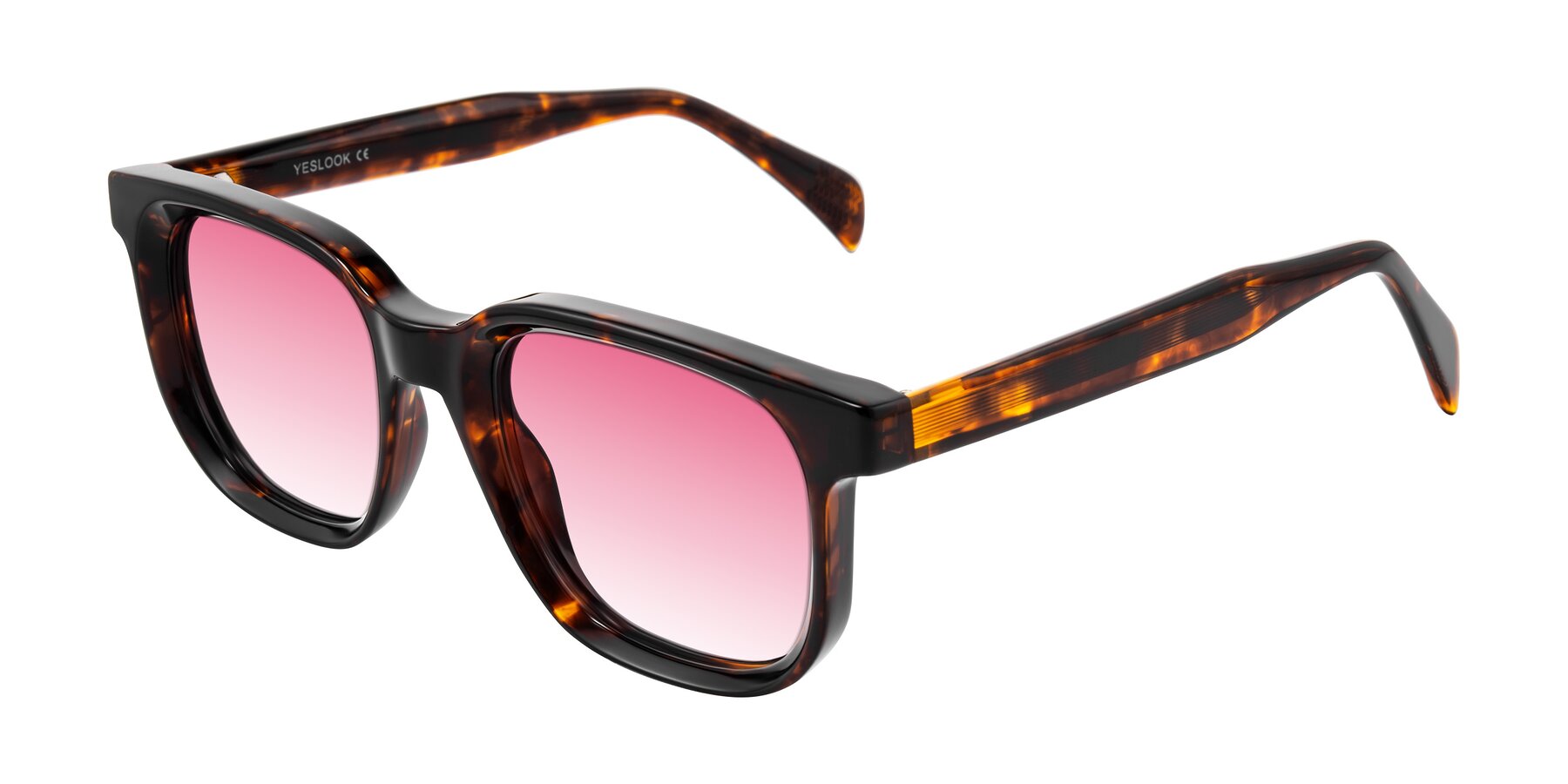 Angle of Mysterious in Dark Tortoise with Pink Gradient Lenses