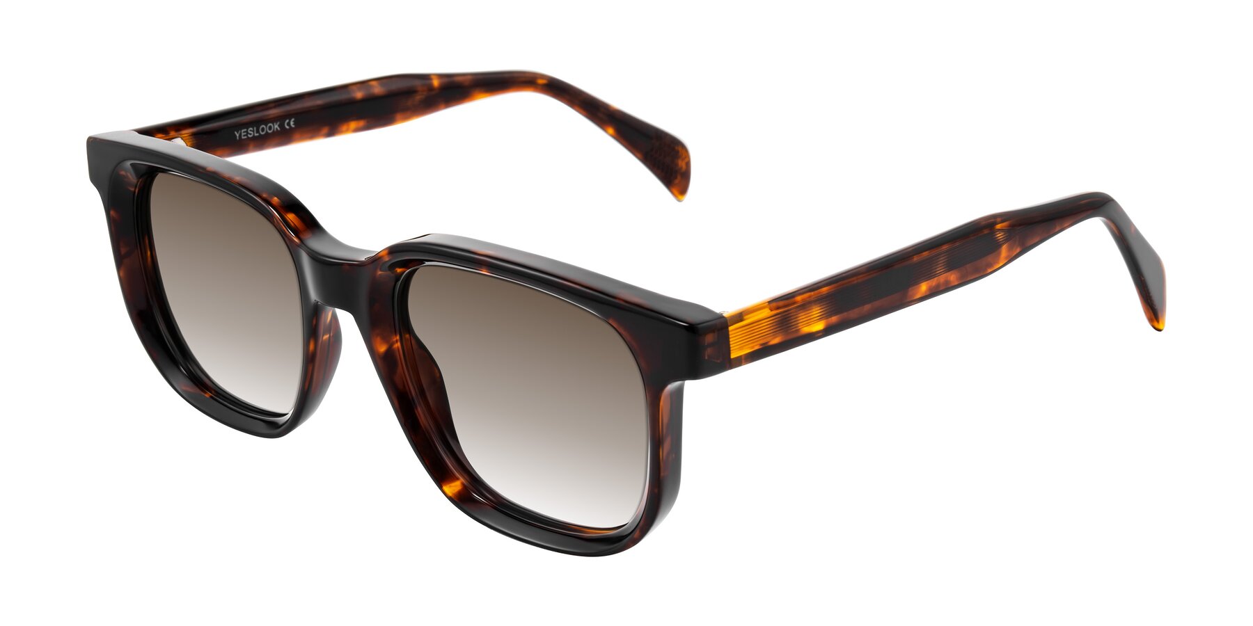Angle of Mysterious in Dark Tortoise with Brown Gradient Lenses