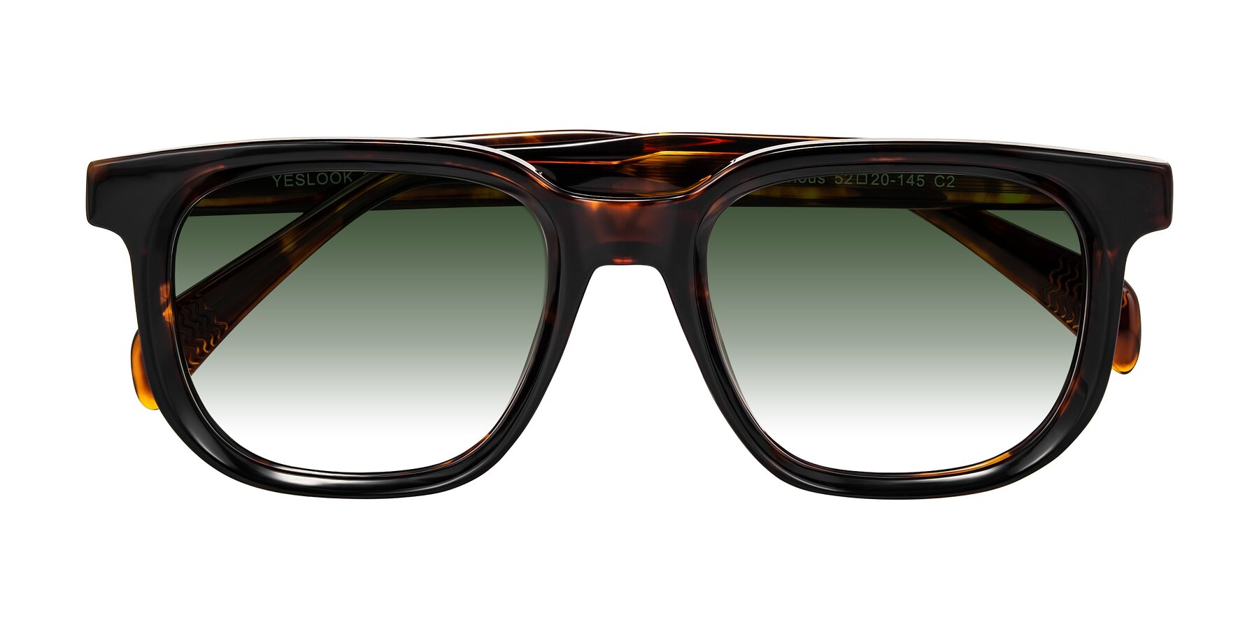Folded Front of Mysterious in Dark Tortoise with Green Gradient Lenses