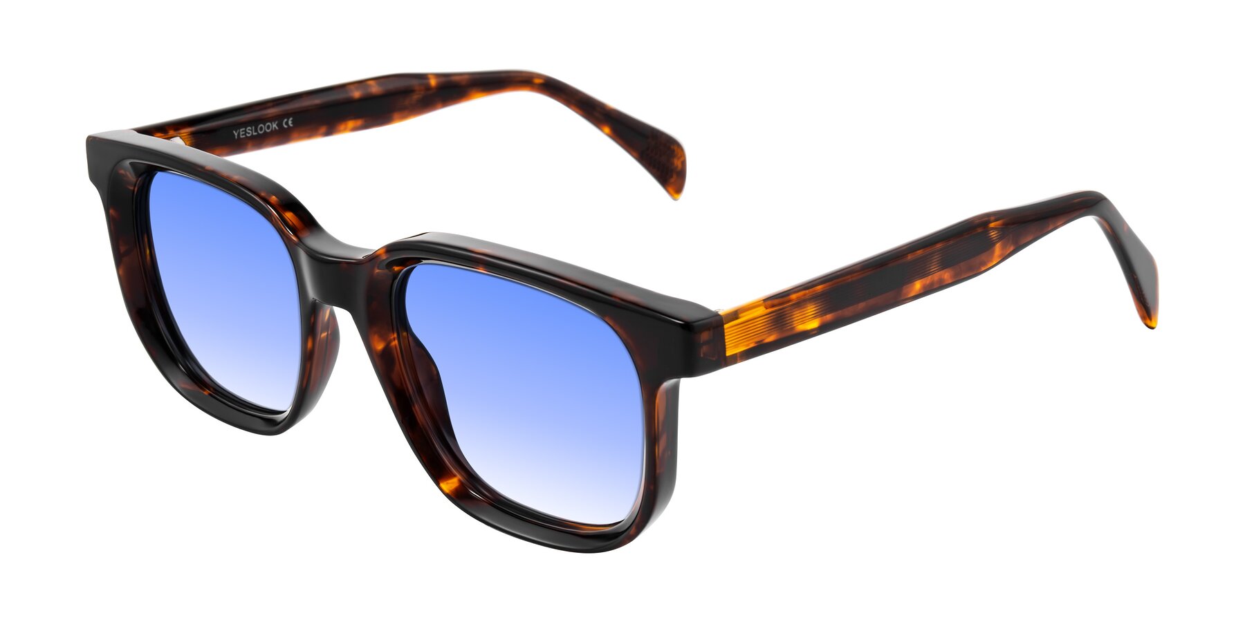 Angle of Mysterious in Dark Tortoise with Blue Gradient Lenses
