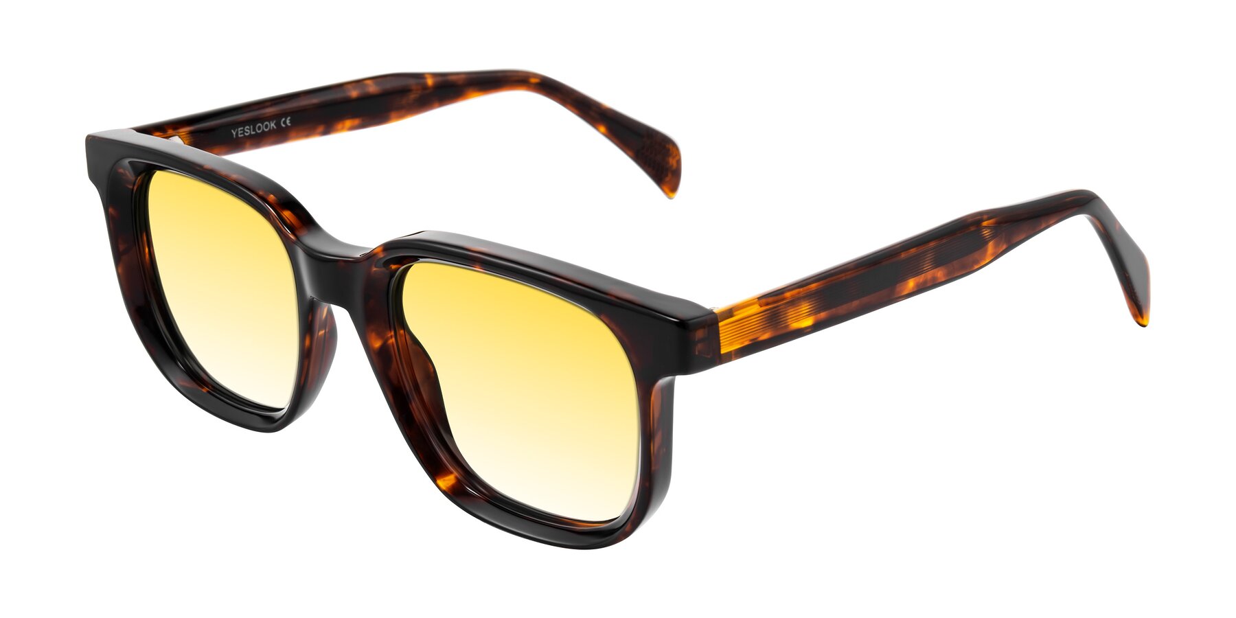Angle of Mysterious in Dark Tortoise with Yellow Gradient Lenses