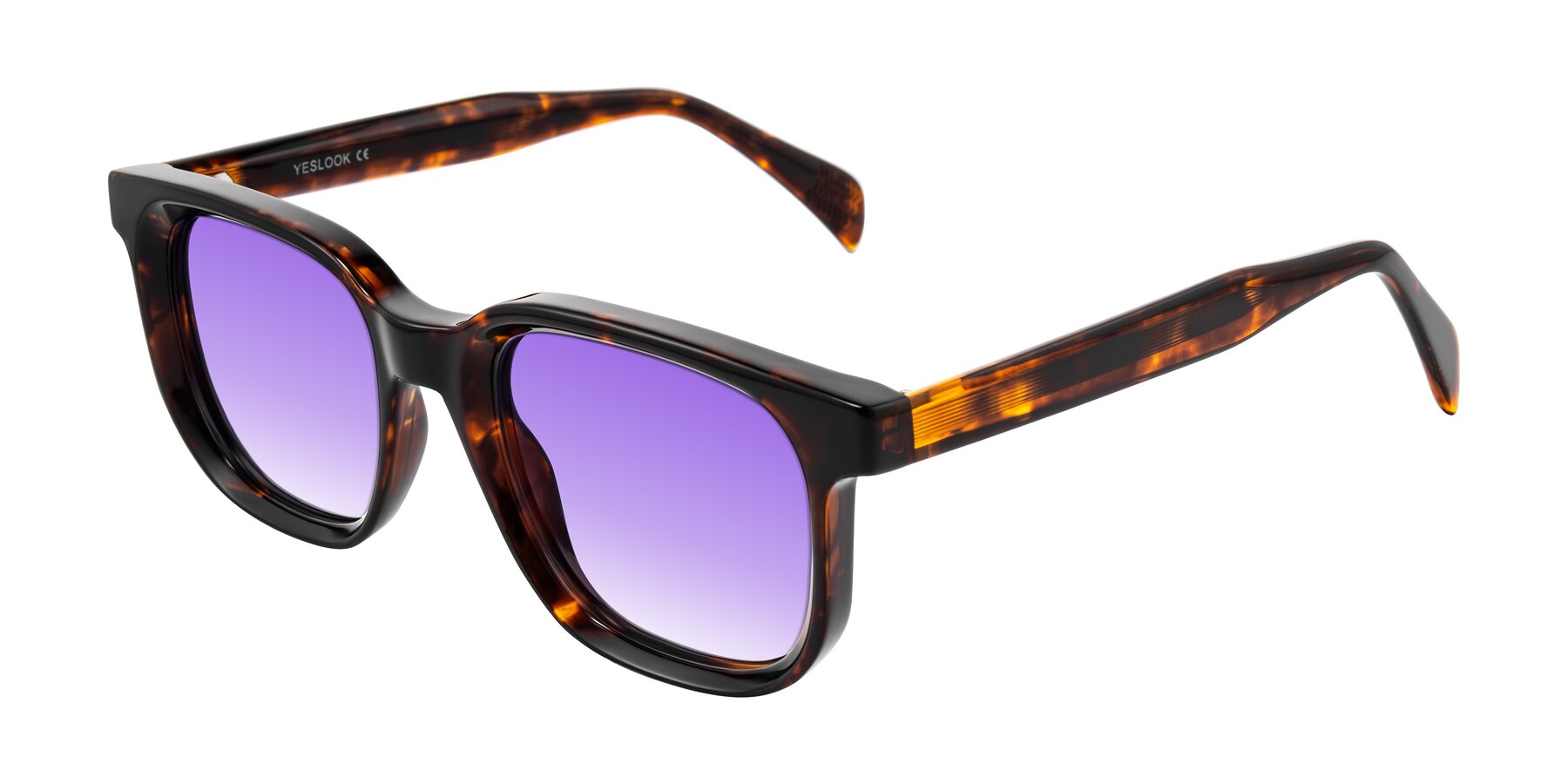 Angle of Mysterious in Dark Tortoise with Purple Gradient Lenses
