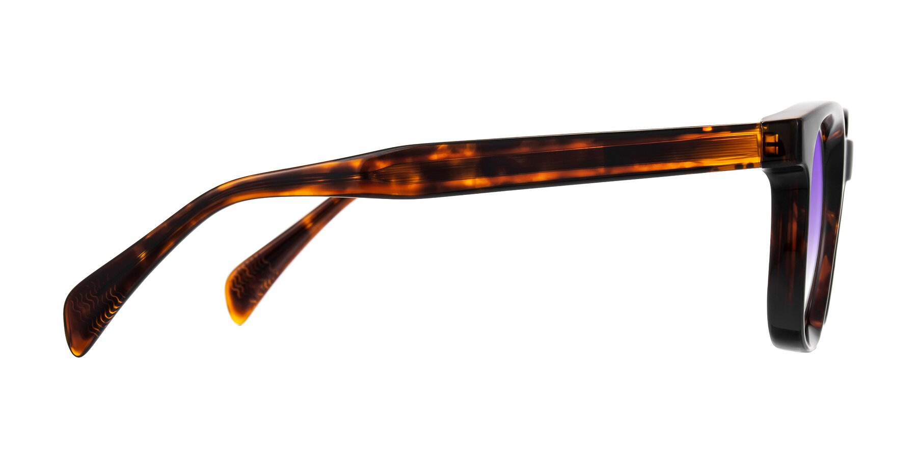 Side of Mysterious in Dark Tortoise with Purple Gradient Lenses