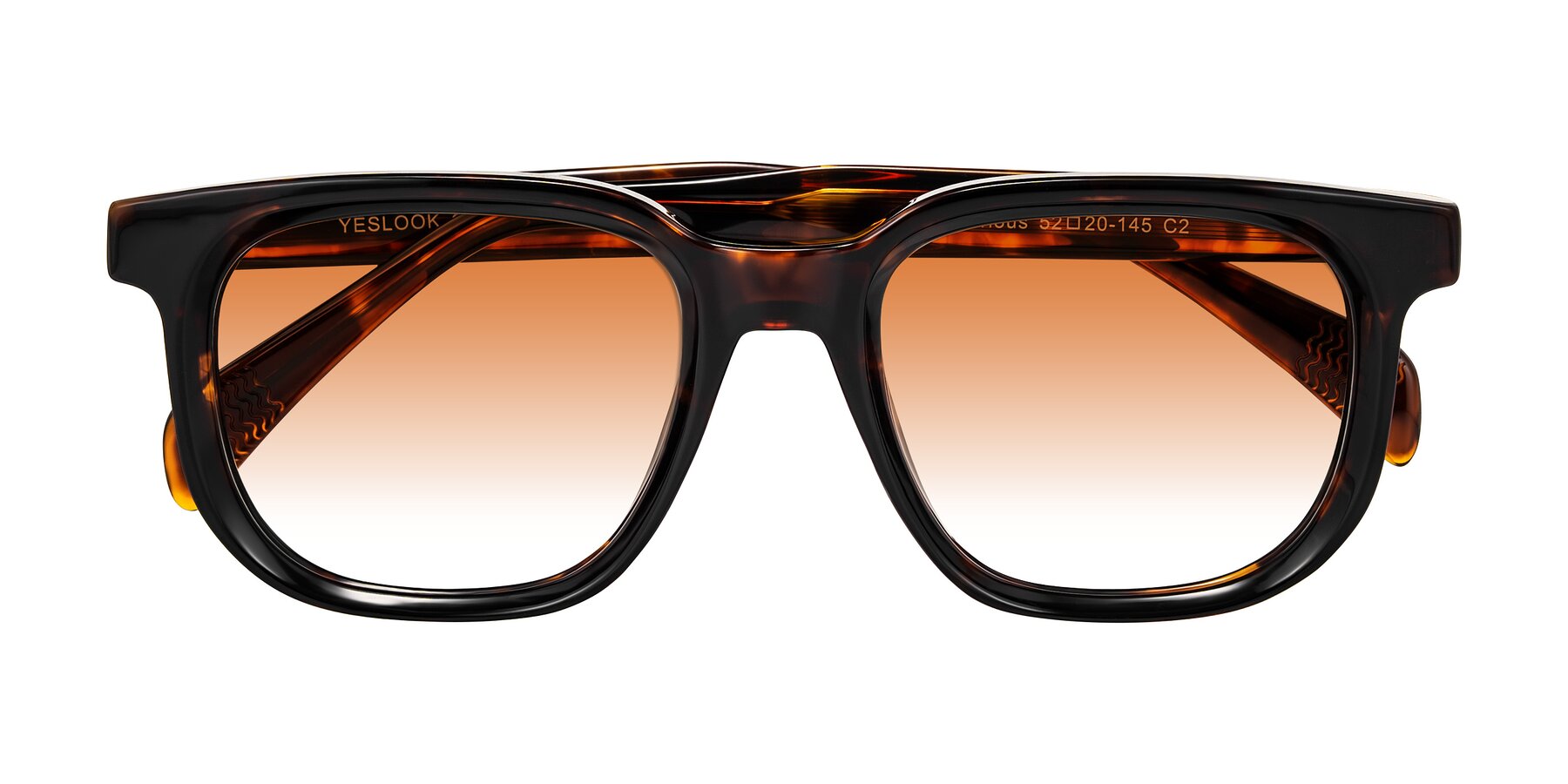 Folded Front of Mysterious in Dark Tortoise with Orange Gradient Lenses