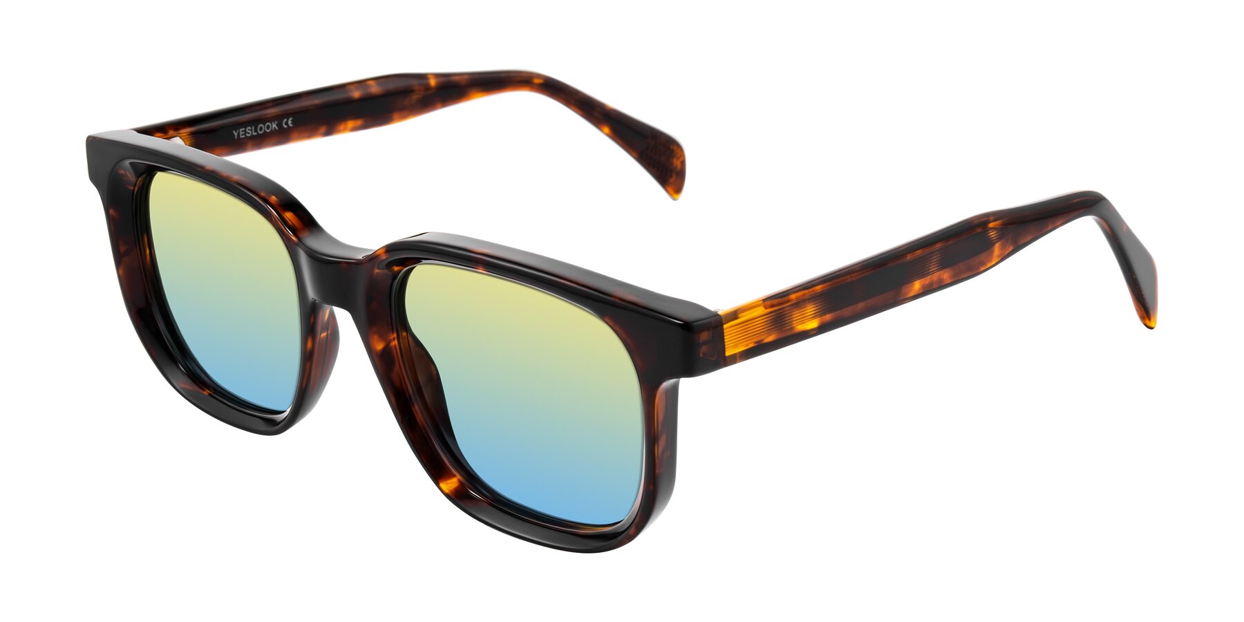 Angle of Mysterious in Dark Tortoise with Yellow / Blue Gradient Lenses
