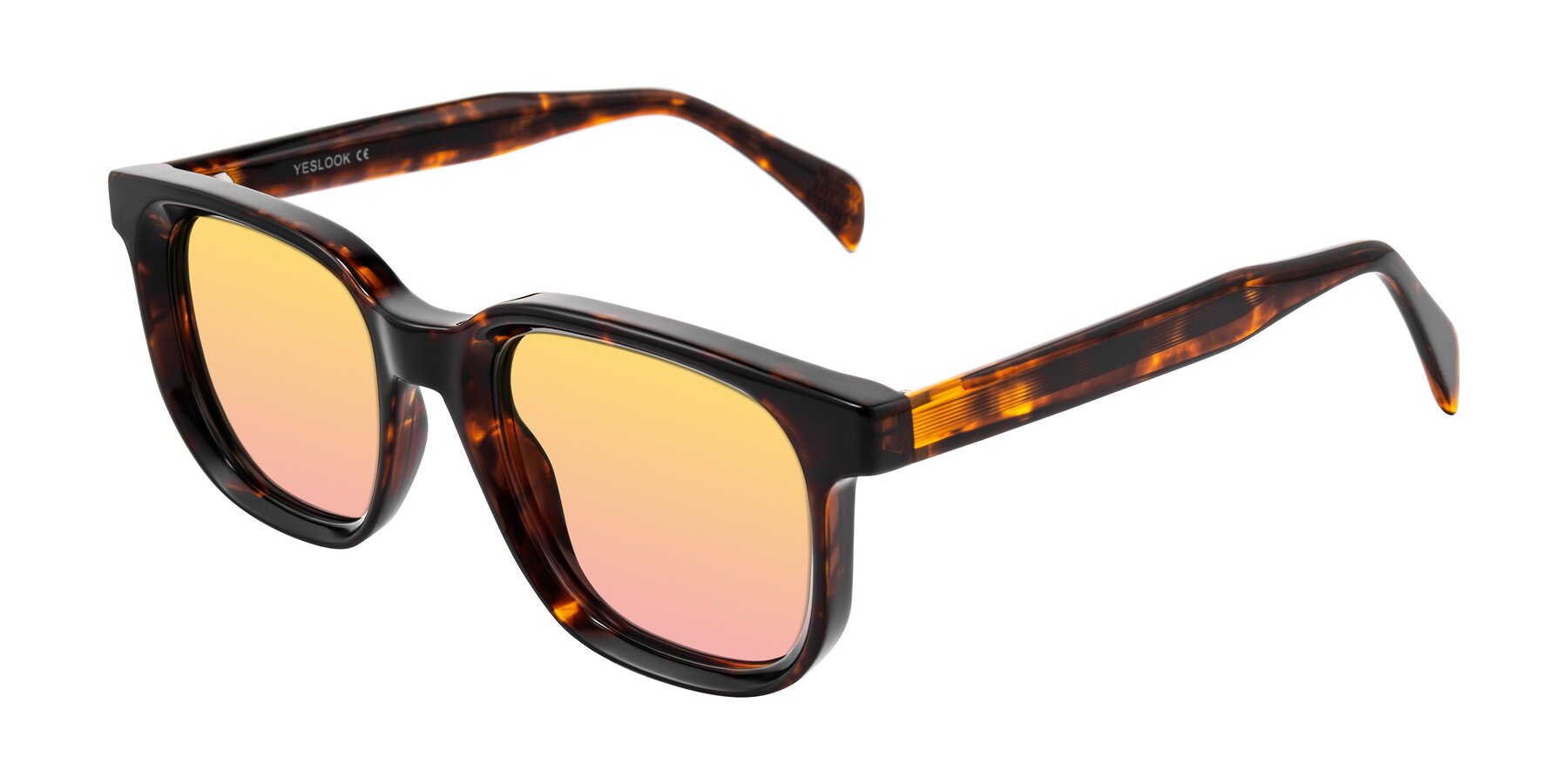Angle of Mysterious in Dark Tortoise with Yellow / Pink Gradient Lenses