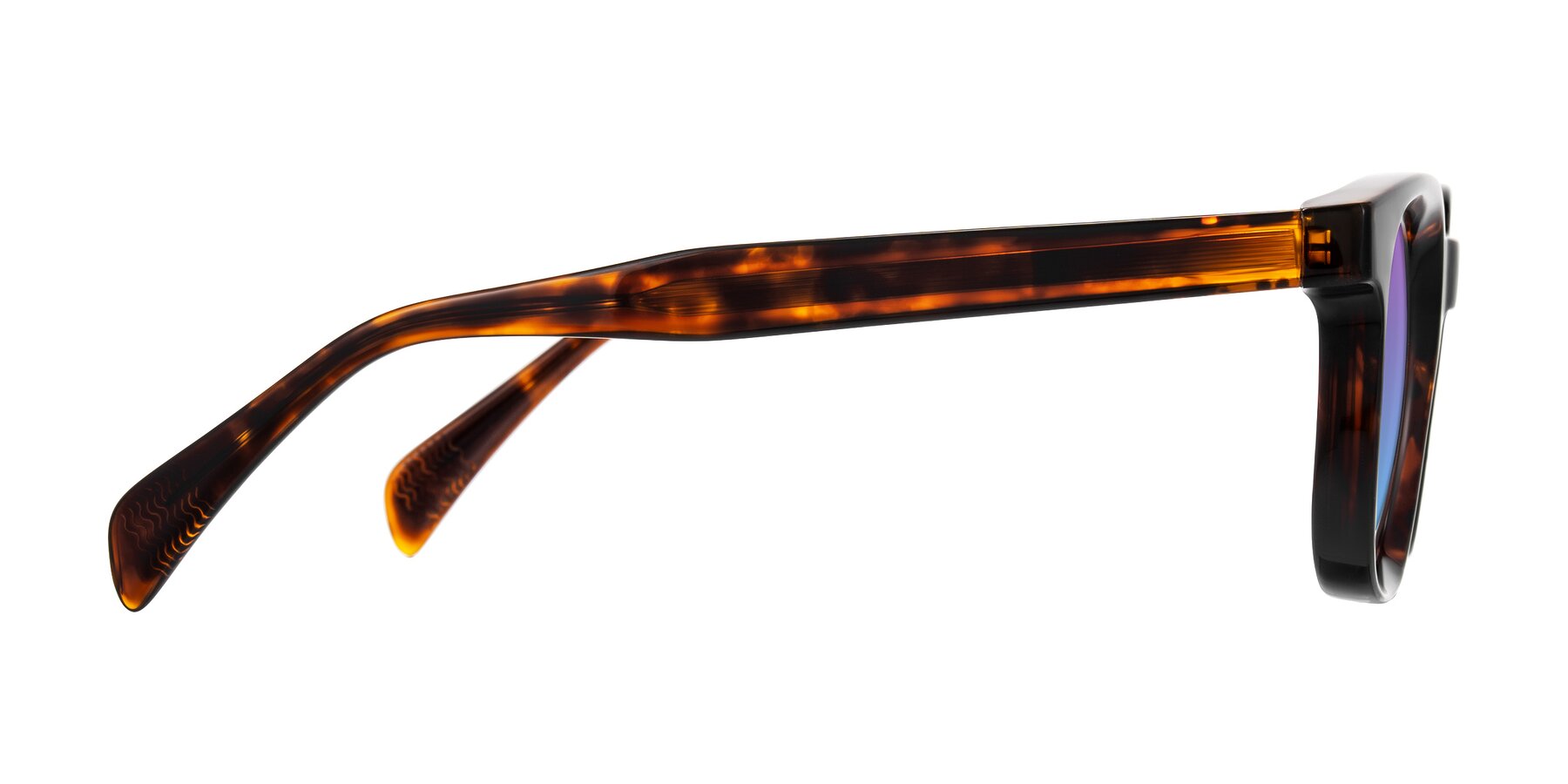 Side of Mysterious in Dark Tortoise with Purple / Blue Gradient Lenses