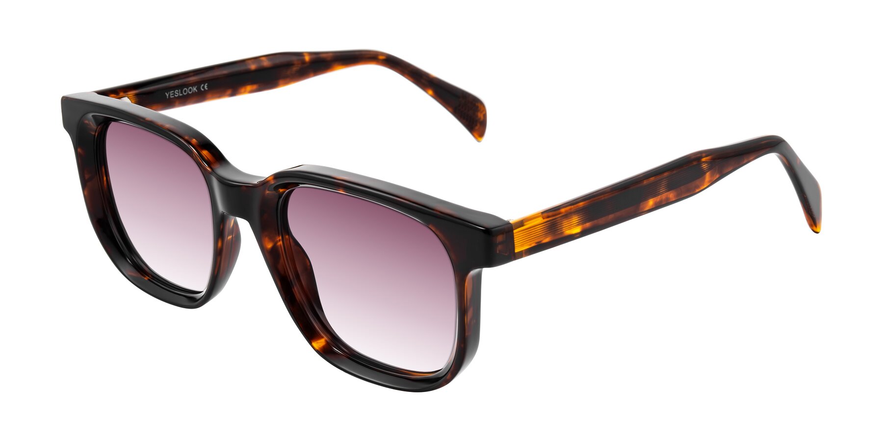 Angle of Mysterious in Dark Tortoise with Wine Gradient Lenses