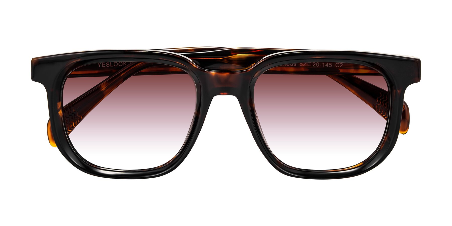 Folded Front of Mysterious in Dark Tortoise with Garnet Gradient Lenses