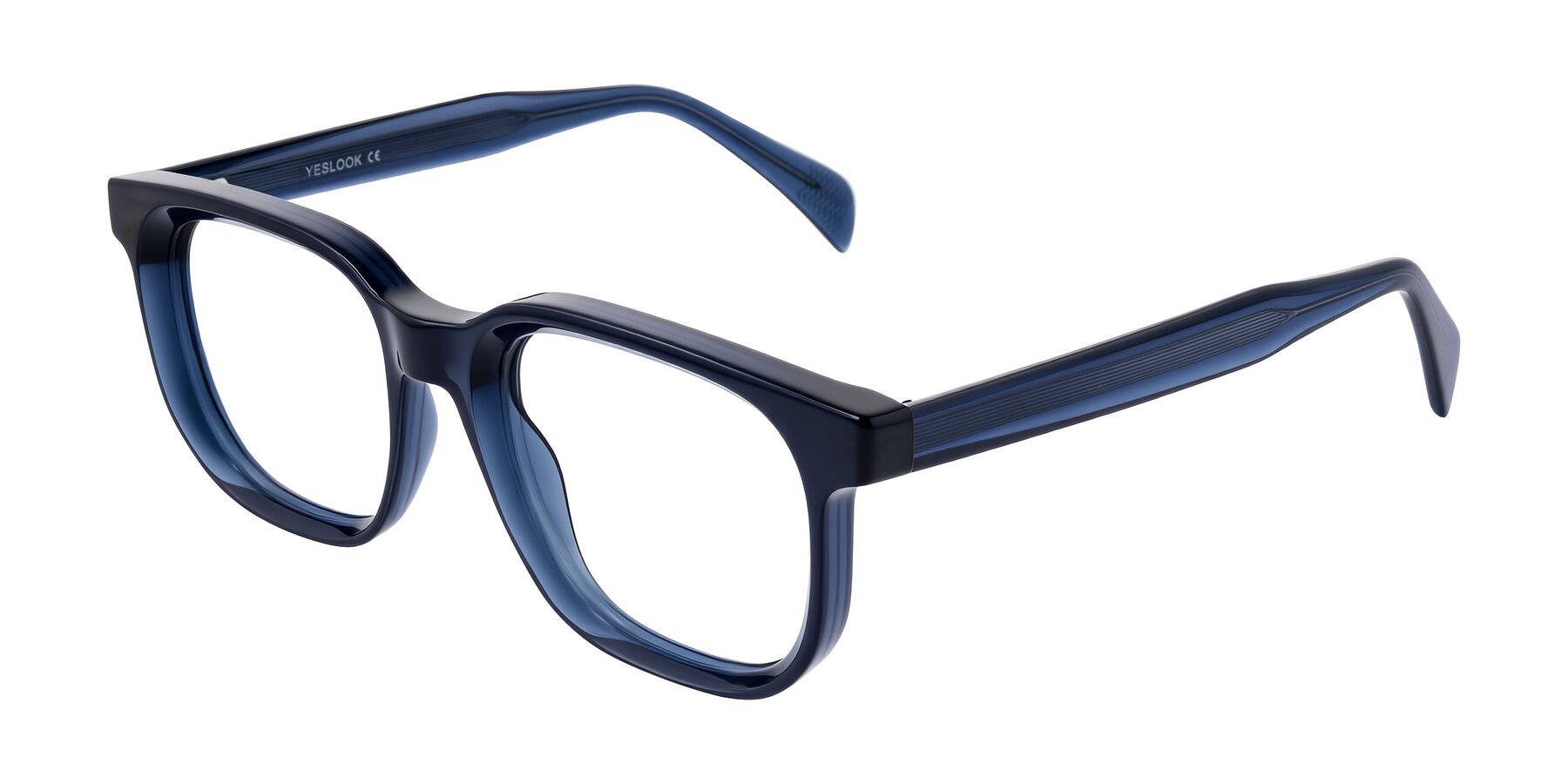 Angle of Mysterious in Dark Blue with Clear Eyeglass Lenses