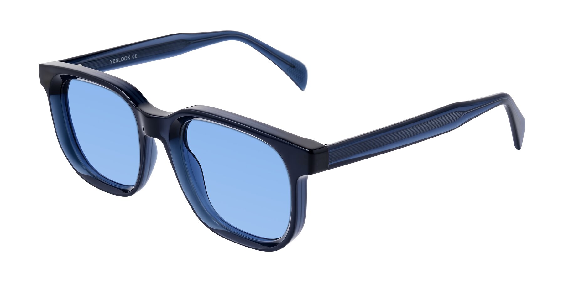 Angle of Mysterious in Dark Blue with Medium Blue Tinted Lenses