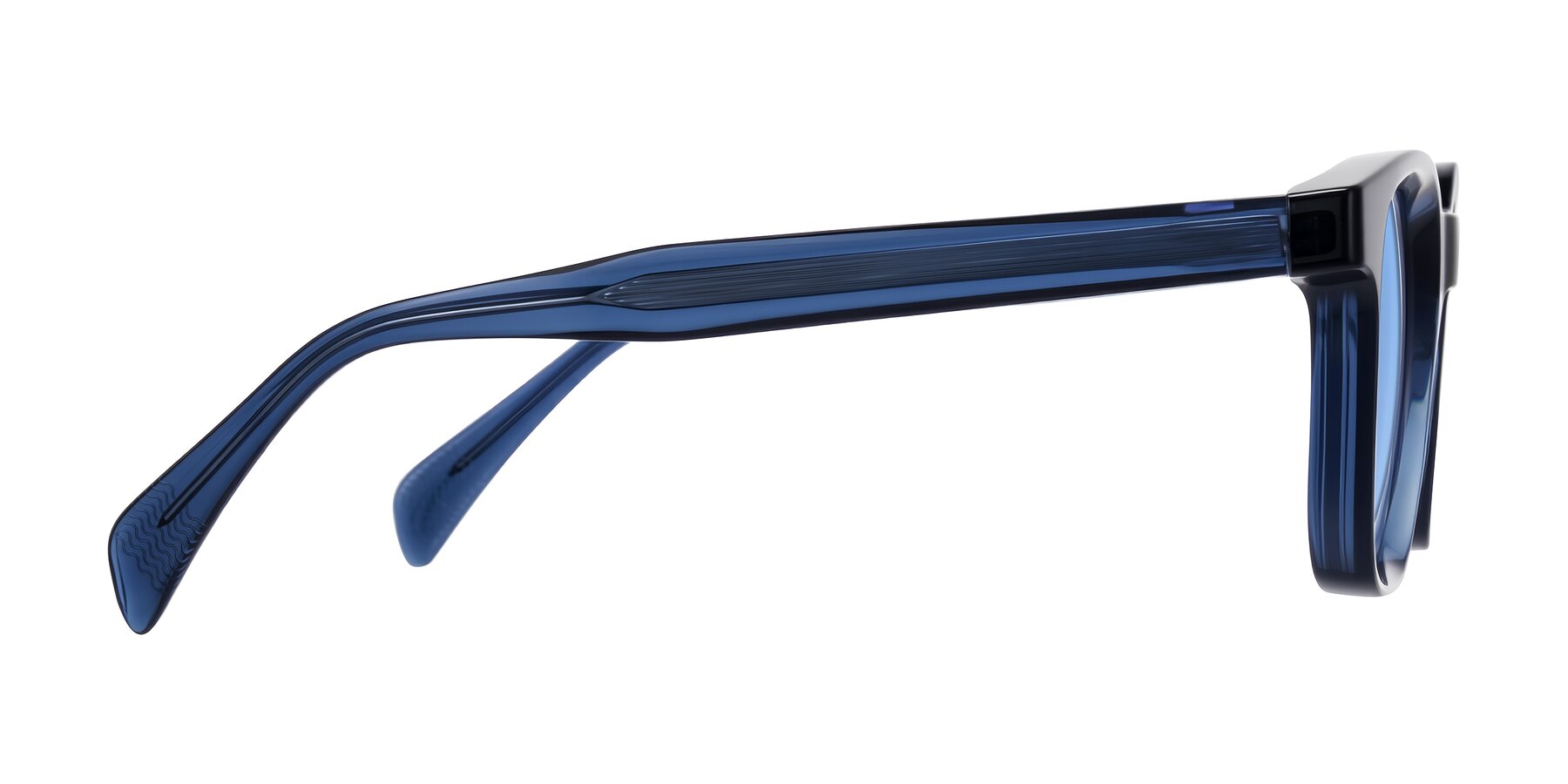Side of Mysterious in Dark Blue with Medium Blue Tinted Lenses