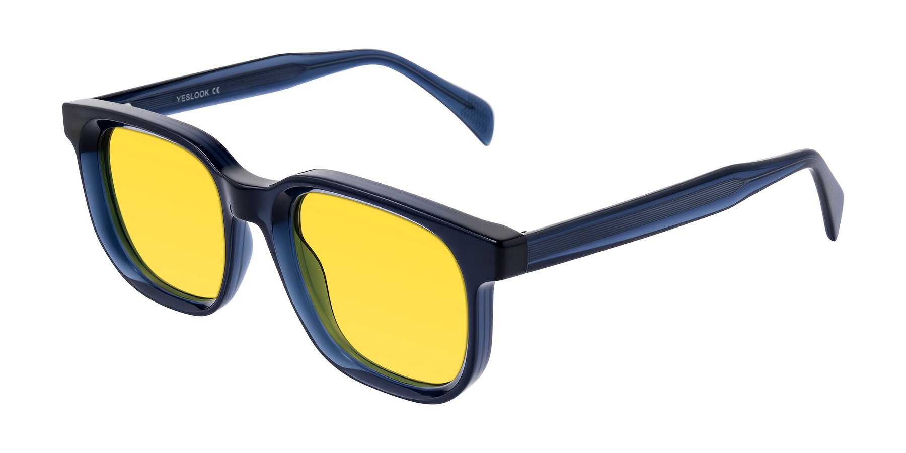 Angle of Mysterious in Dark Blue with Yellow Tinted Lenses