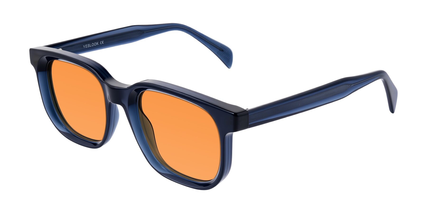 Angle of Mysterious in Dark Blue with Orange Tinted Lenses