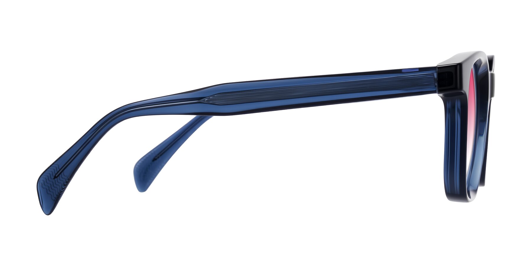 Side of Mysterious in Dark Blue with Pink Gradient Lenses