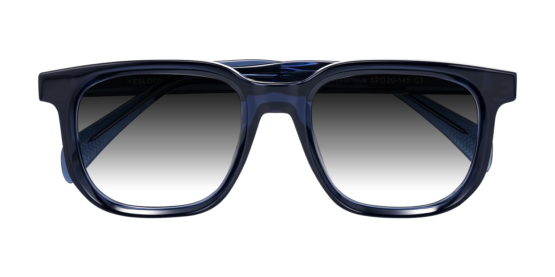 Folded Front of Mysterious in Dark Blue with Gray Gradient Lenses