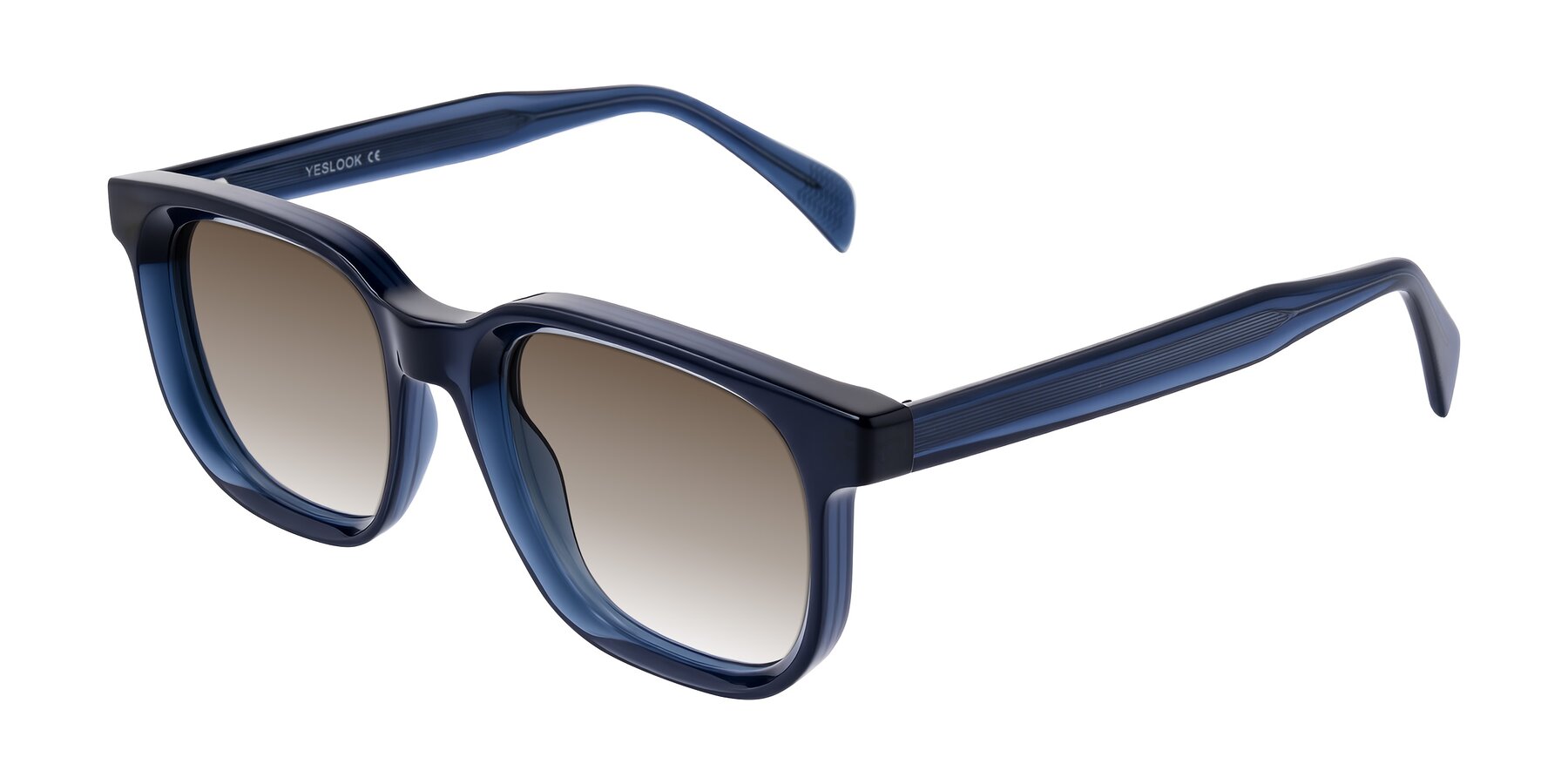Angle of Mysterious in Dark Blue with Brown Gradient Lenses