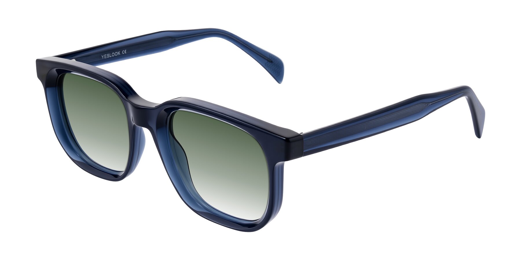 Angle of Mysterious in Dark Blue with Green Gradient Lenses