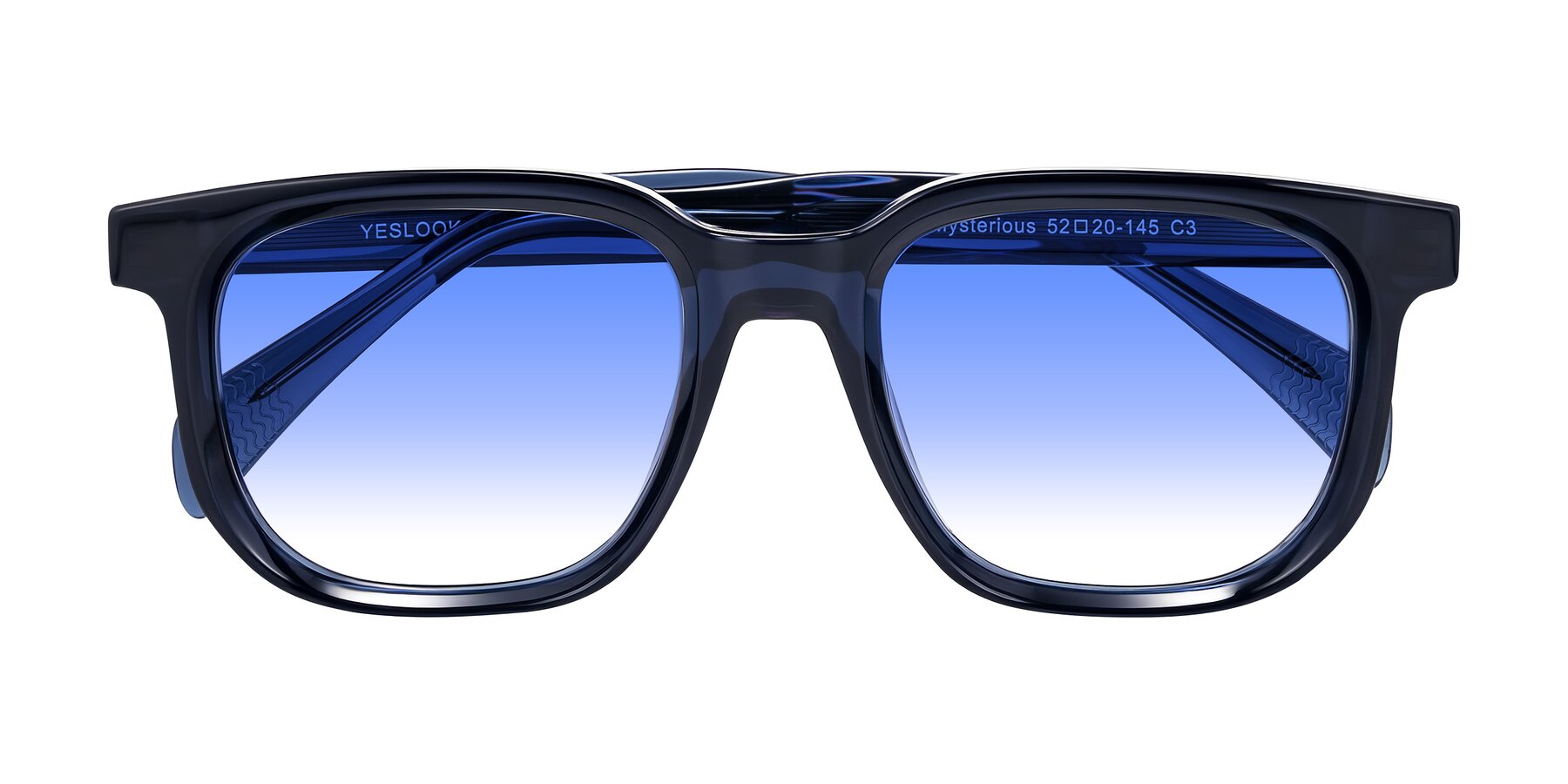 Folded Front of Mysterious in Dark Blue with Blue Gradient Lenses