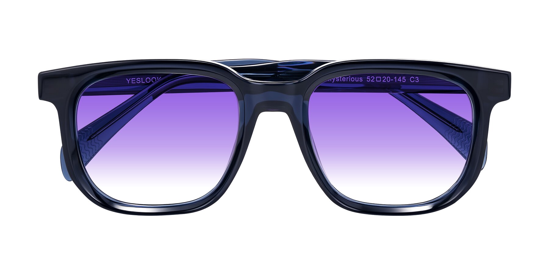 Folded Front of Mysterious in Dark Blue with Purple Gradient Lenses