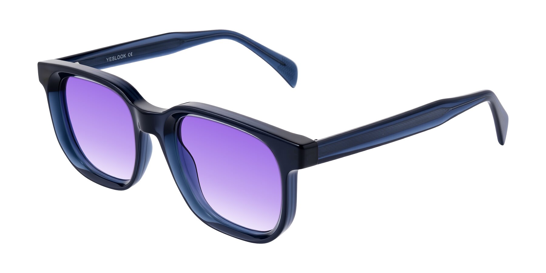Angle of Mysterious in Dark Blue with Purple Gradient Lenses