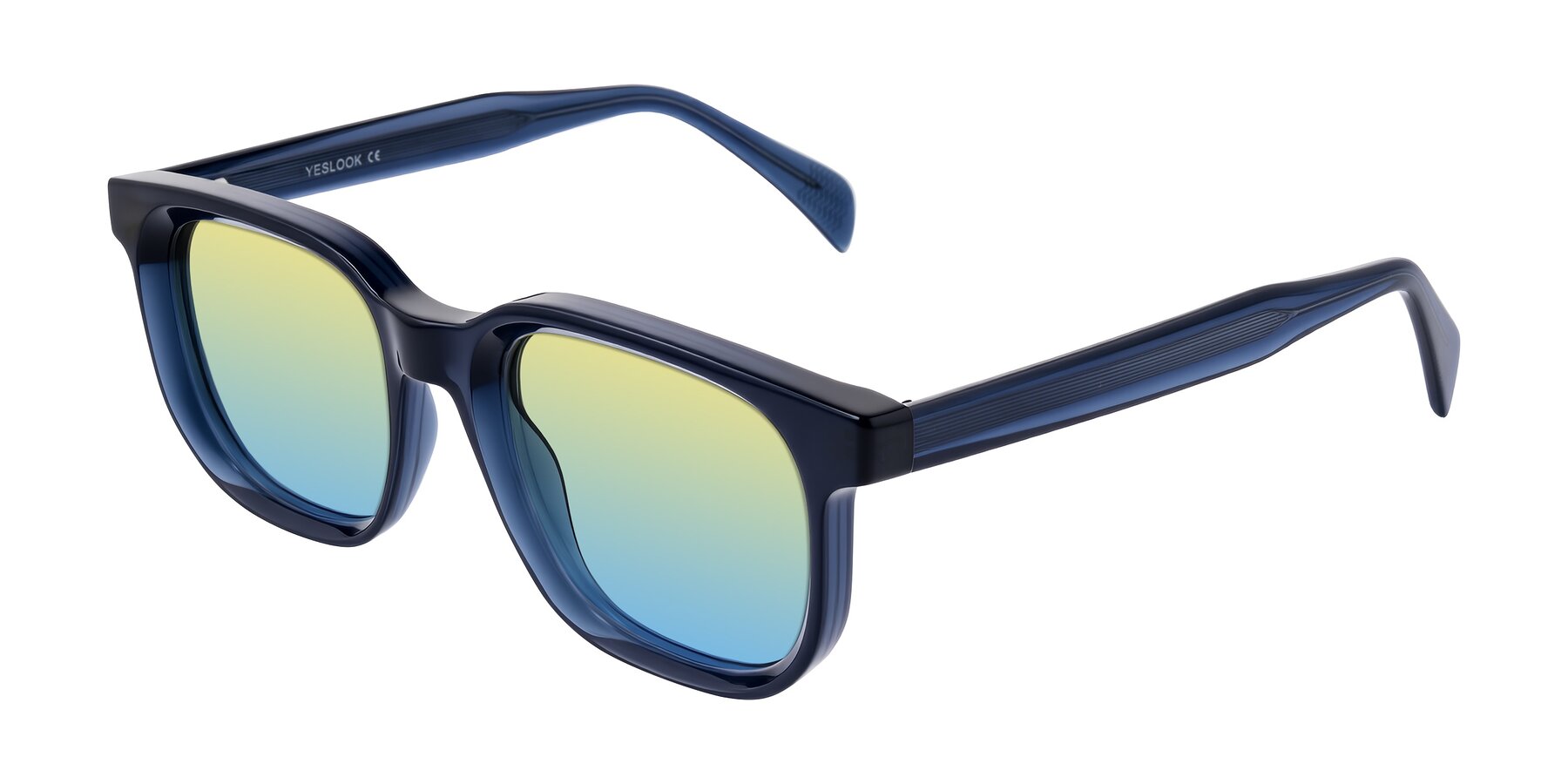 Angle of Mysterious in Dark Blue with Yellow / Blue Gradient Lenses