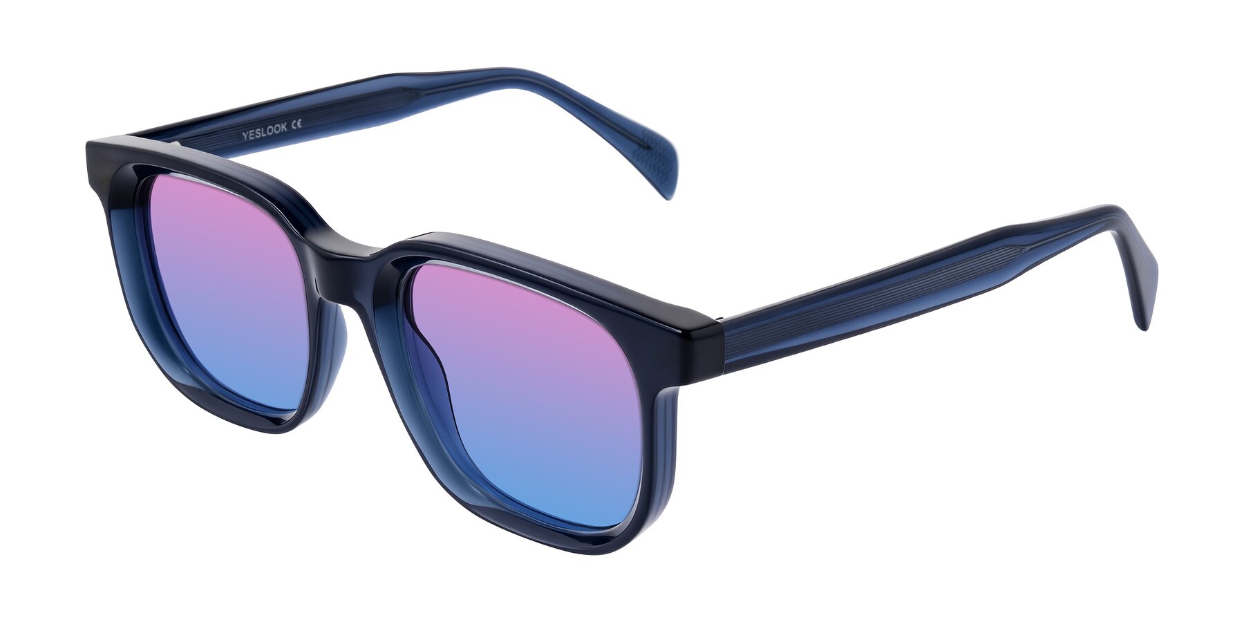 Angle of Mysterious in Dark Blue with Pink / Blue Gradient Lenses