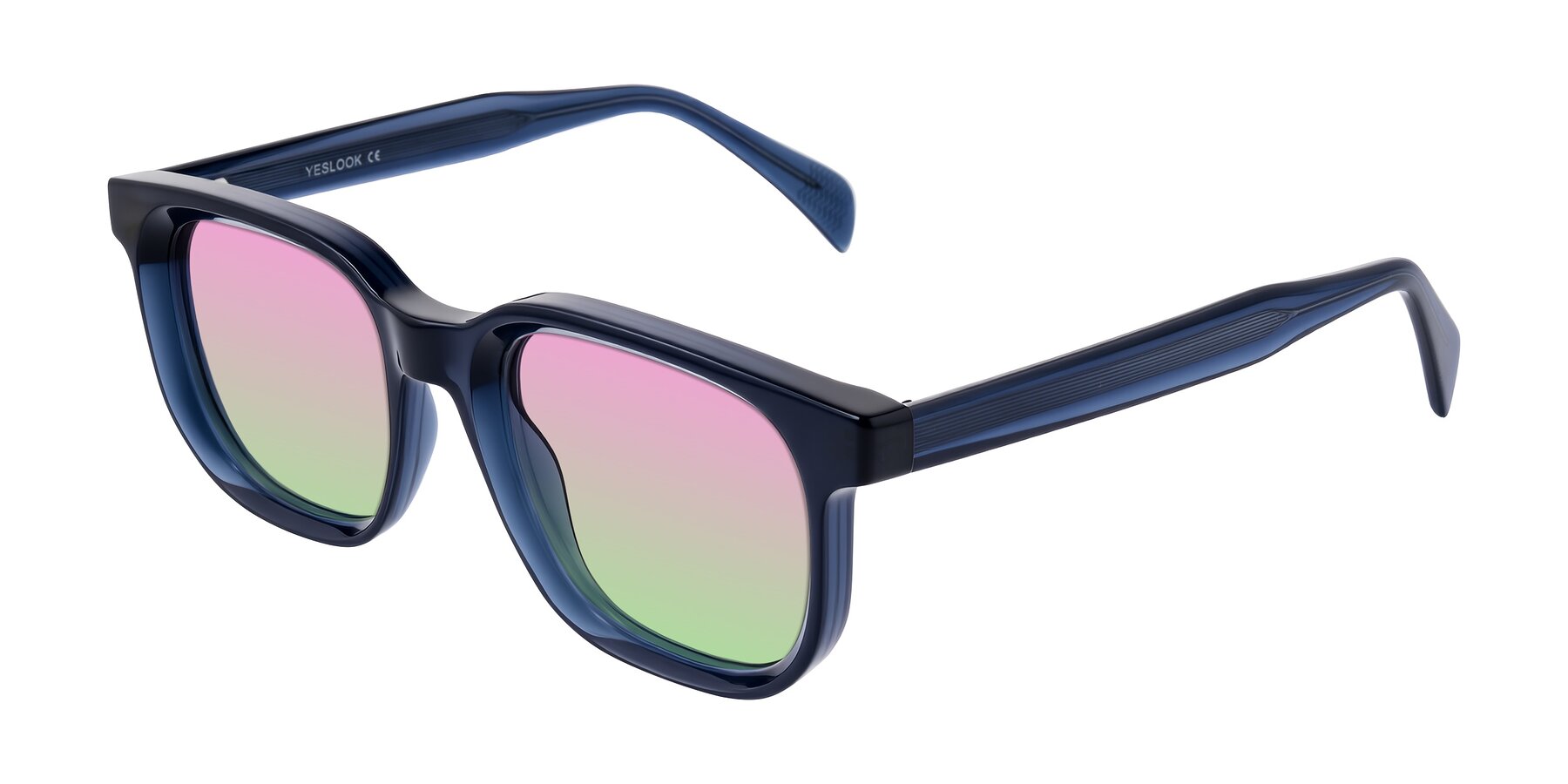 Angle of Mysterious in Dark Blue with Pink / Green Gradient Lenses