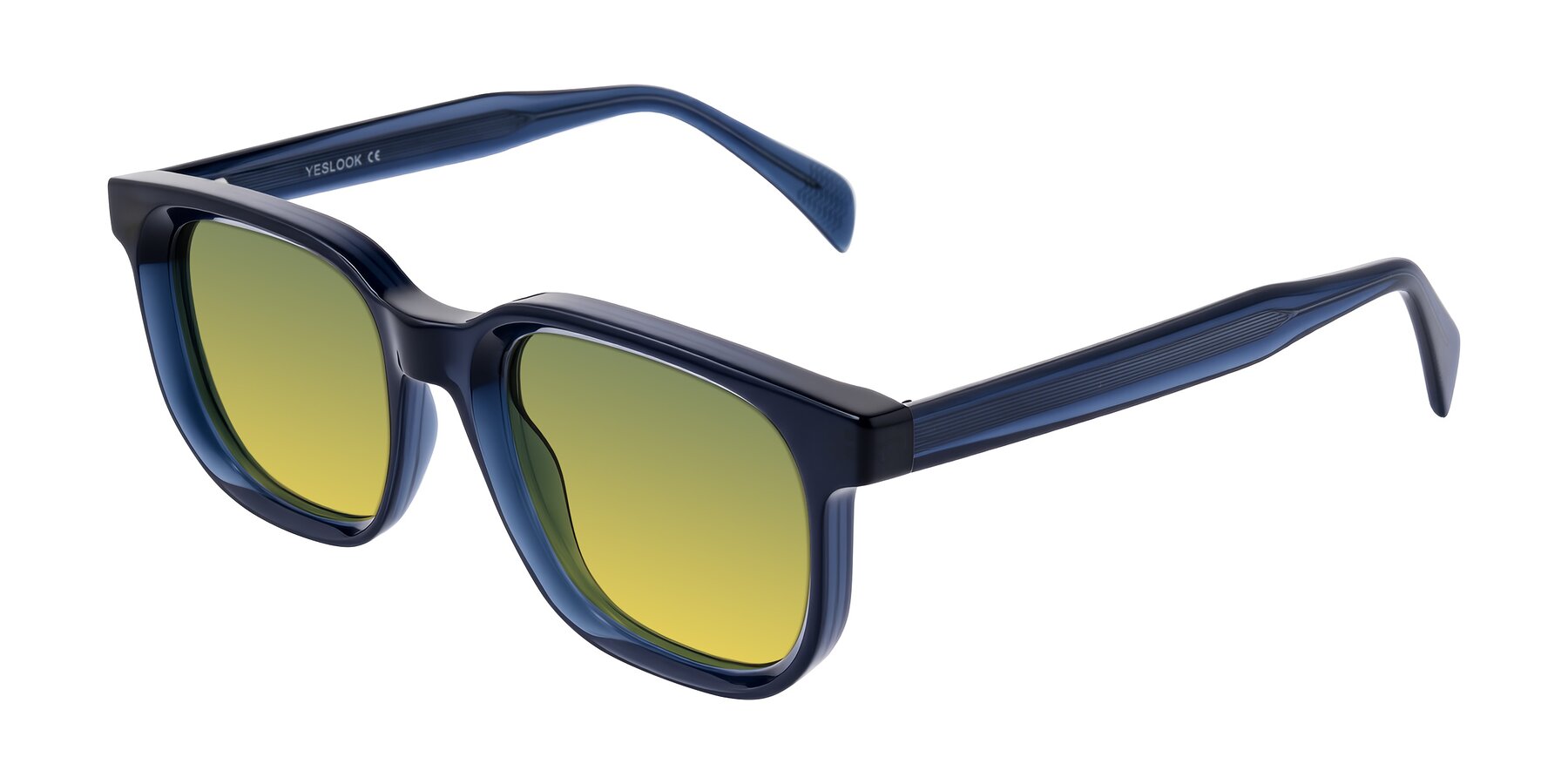 Angle of Mysterious in Dark Blue with Green / Yellow Gradient Lenses