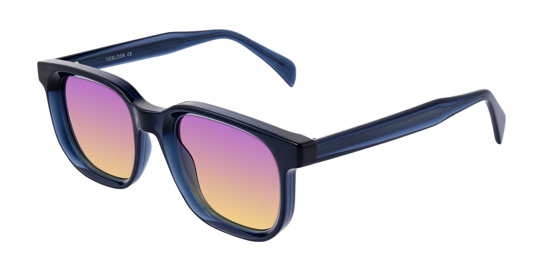 Angle of Mysterious in Dark Blue with Purple / Yellow Gradient Lenses