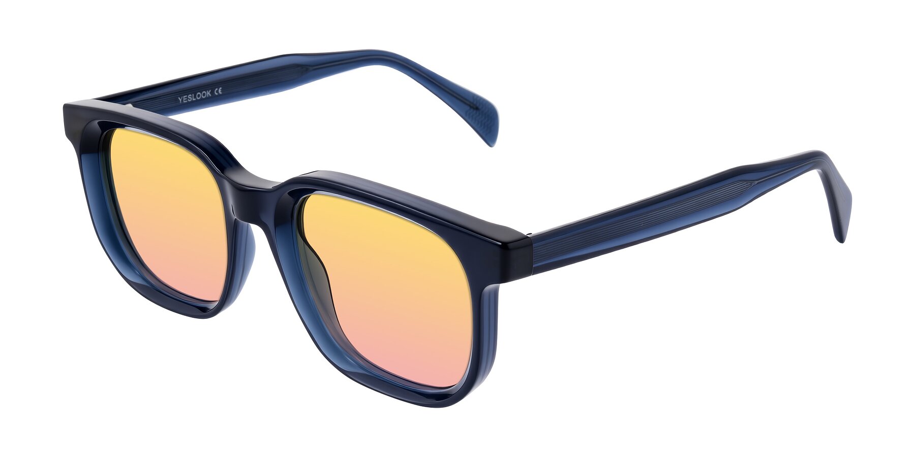 Angle of Mysterious in Dark Blue with Yellow / Pink Gradient Lenses