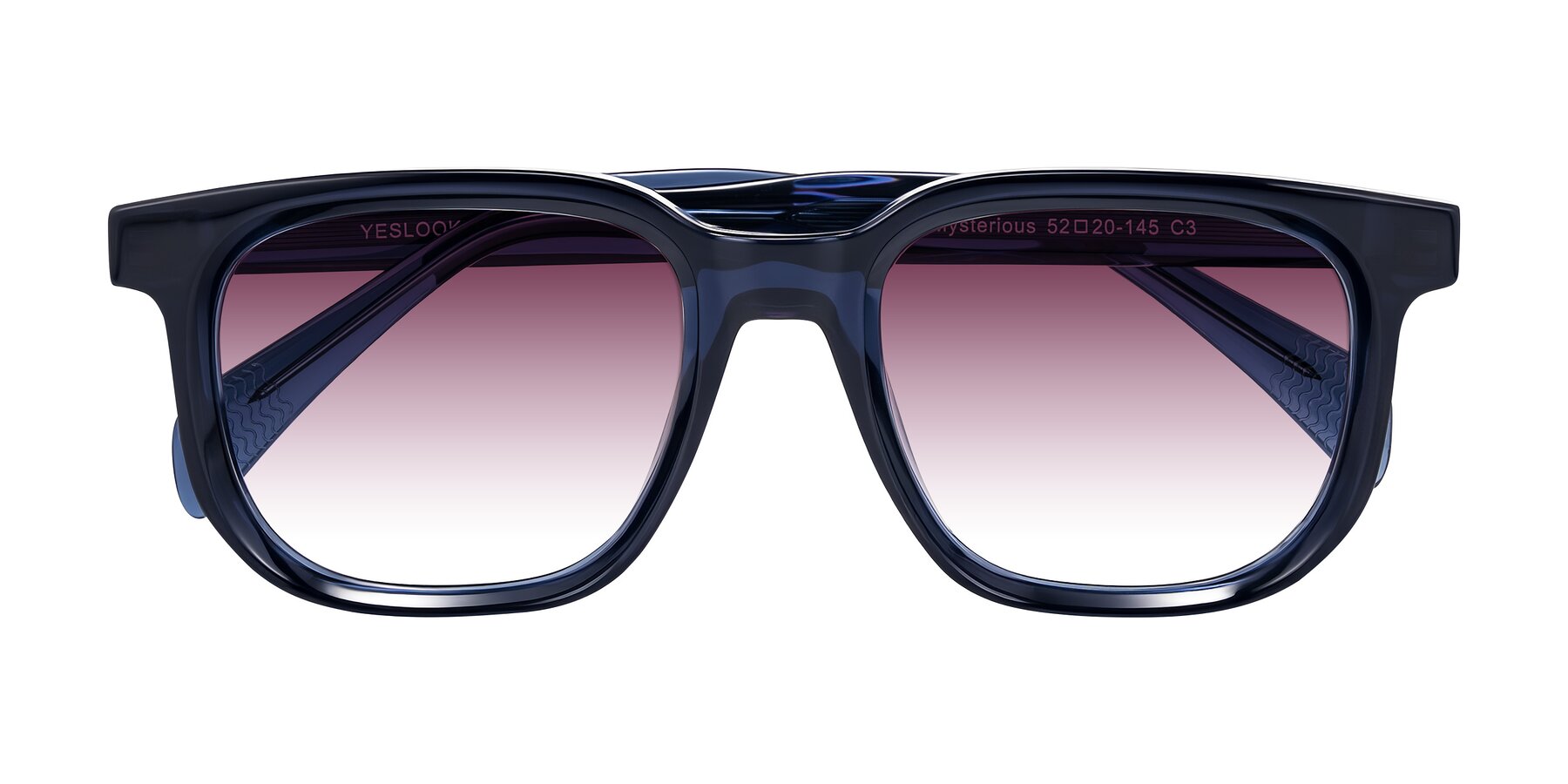 Folded Front of Mysterious in Dark Blue with Wine Gradient Lenses