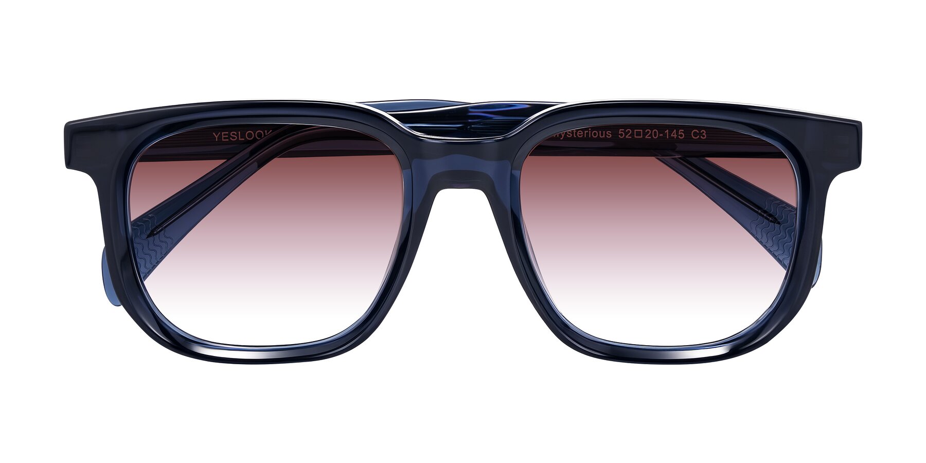 Folded Front of Mysterious in Dark Blue with Garnet Gradient Lenses