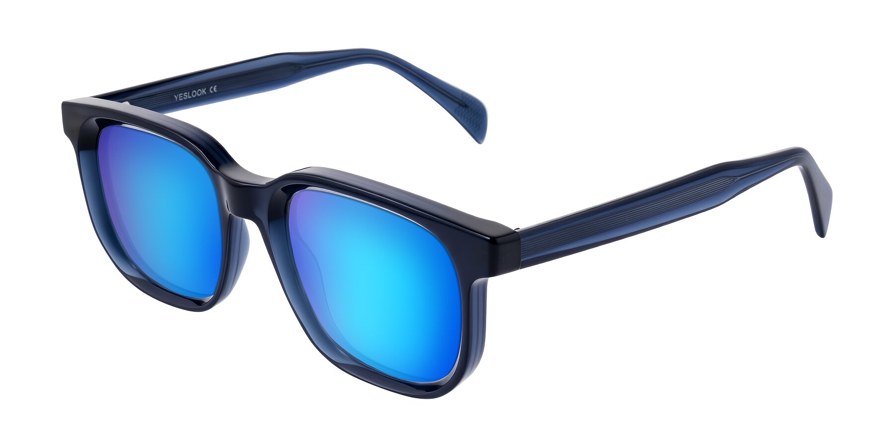 Angle of Mysterious in Dark Blue with Blue Mirrored Lenses