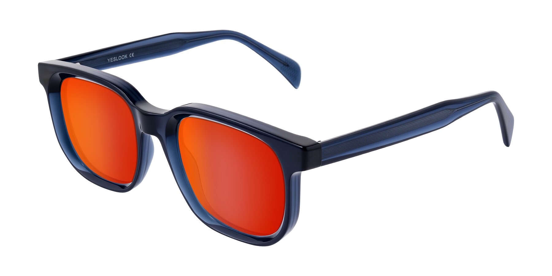 Angle of Mysterious in Dark Blue with Red Gold Mirrored Lenses