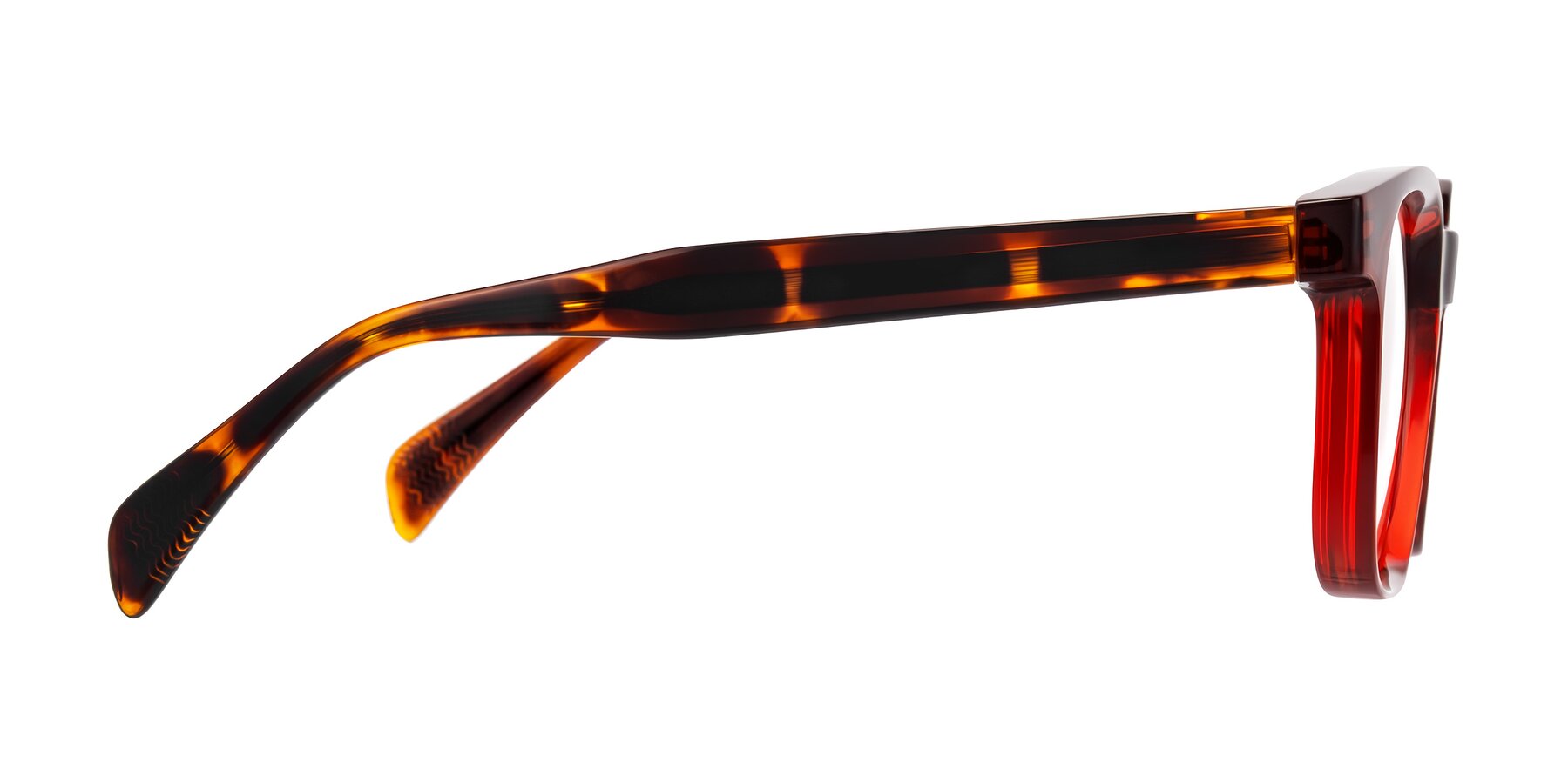 Side of Mysterious in Wine/Tortoise with Clear Eyeglass Lenses